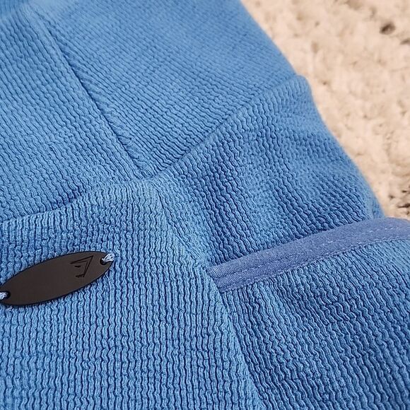 Gymshark poise crossover ribbed crop cotton leggings size XS Blue Activewear - Picture 9 of 10